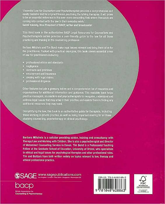 Essential Law for Counsellors and Psychotherapists