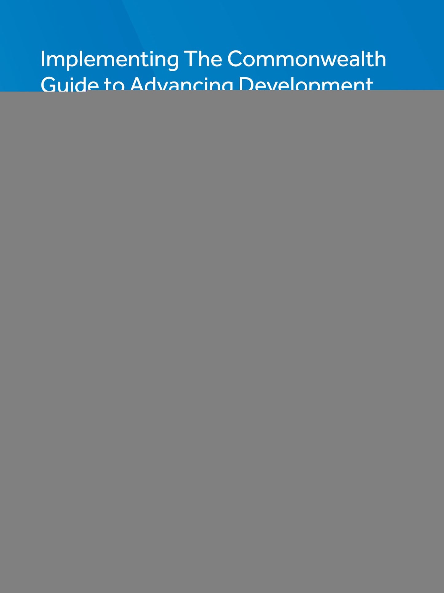 Implementing the Commonwealth Guide to Advancing Development through Sport: A Workbook for Analysis, Planning and Monitoring