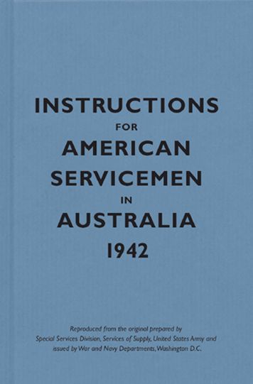 Instructions for American Servicemen in Australia, 1942