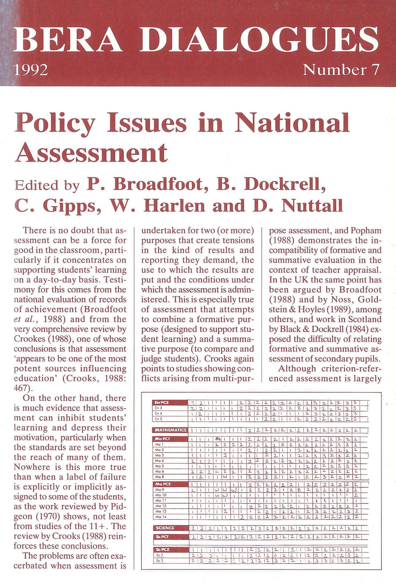 Policy Issues in National Assessment
