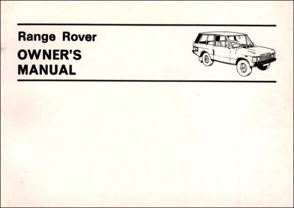Range Rover (2 Door) Owners' Hndbk 70-80