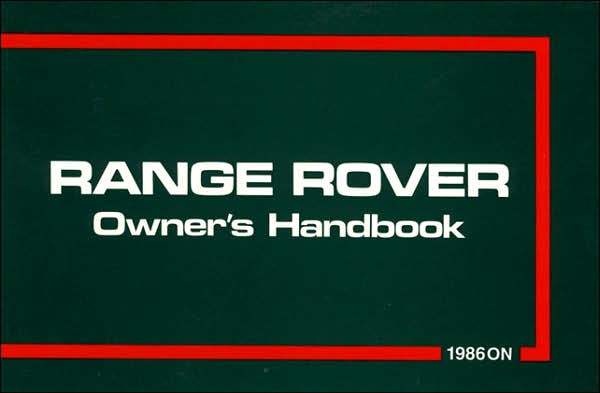 Range Rover Owner Hndbk 1986+