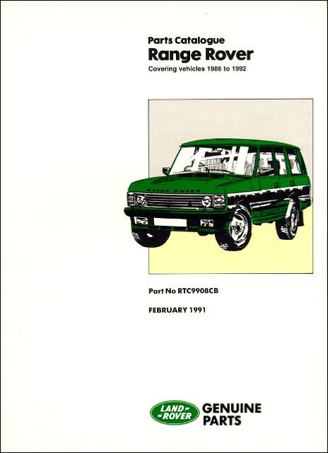 Range Rover Parts Catalog (RTC 9908CB)