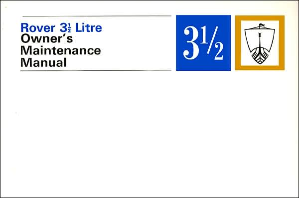Rover 3.5 Litre Owner's Maintenance Manual