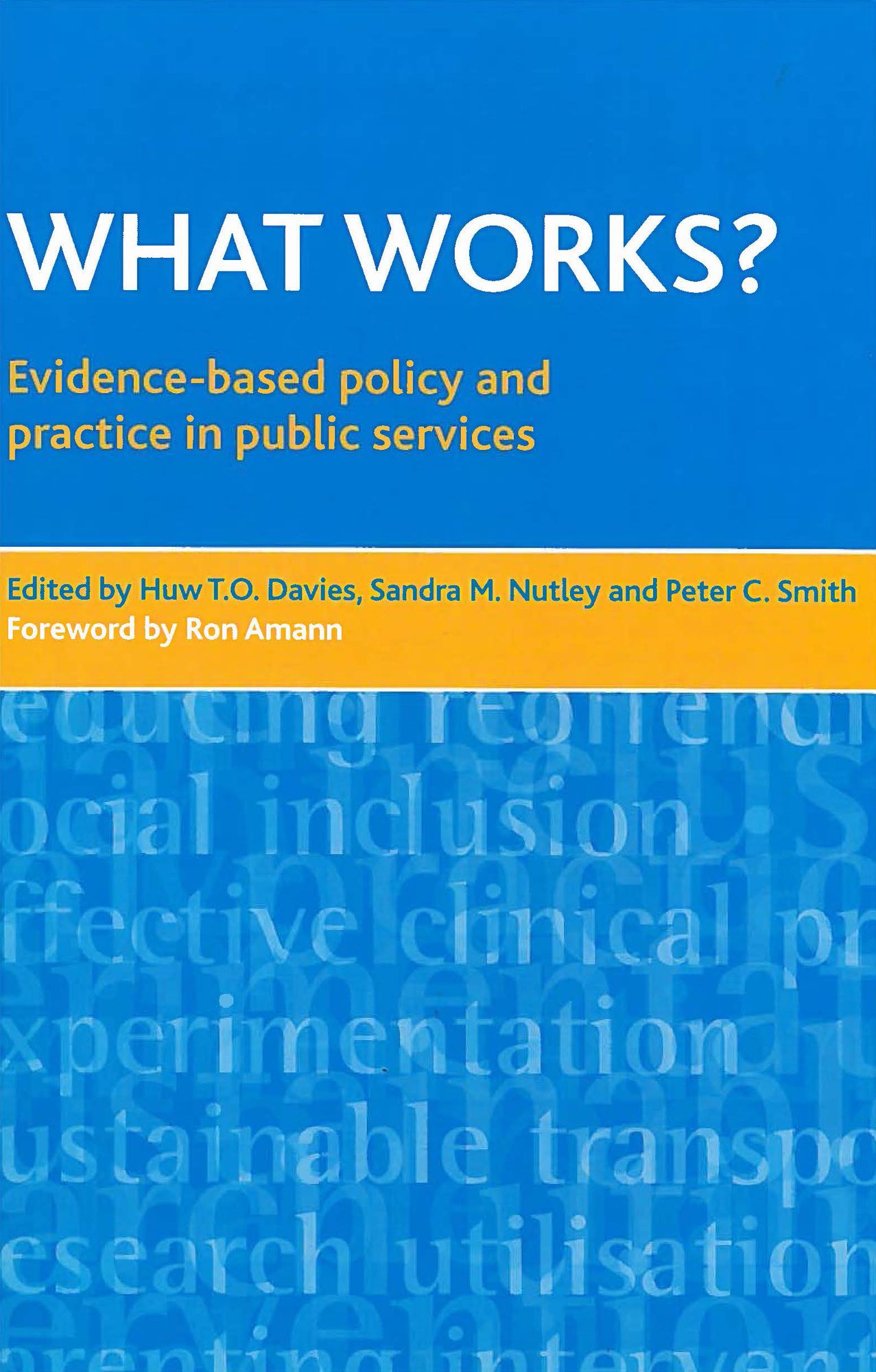 What Works?: Evidence-Based Policy and Practice in Public Services