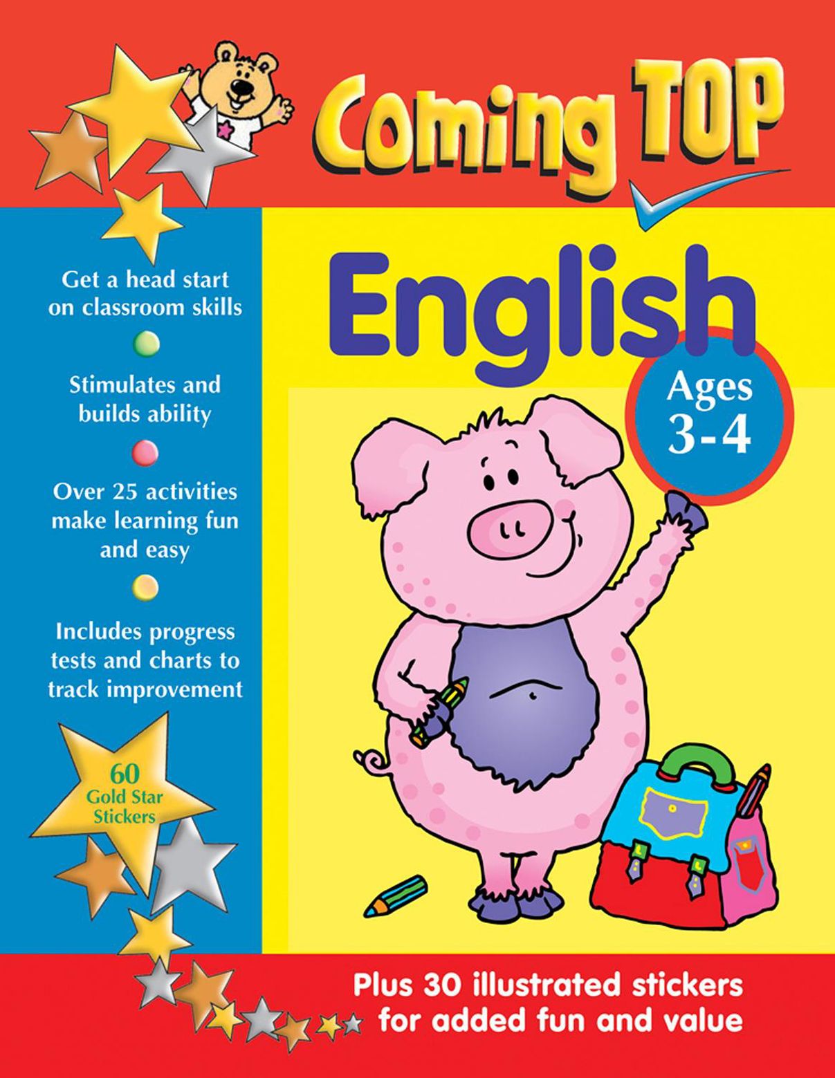 Coming Top English Ages 3-4: Get A Head Start On Classroom Skills - With Stickers!