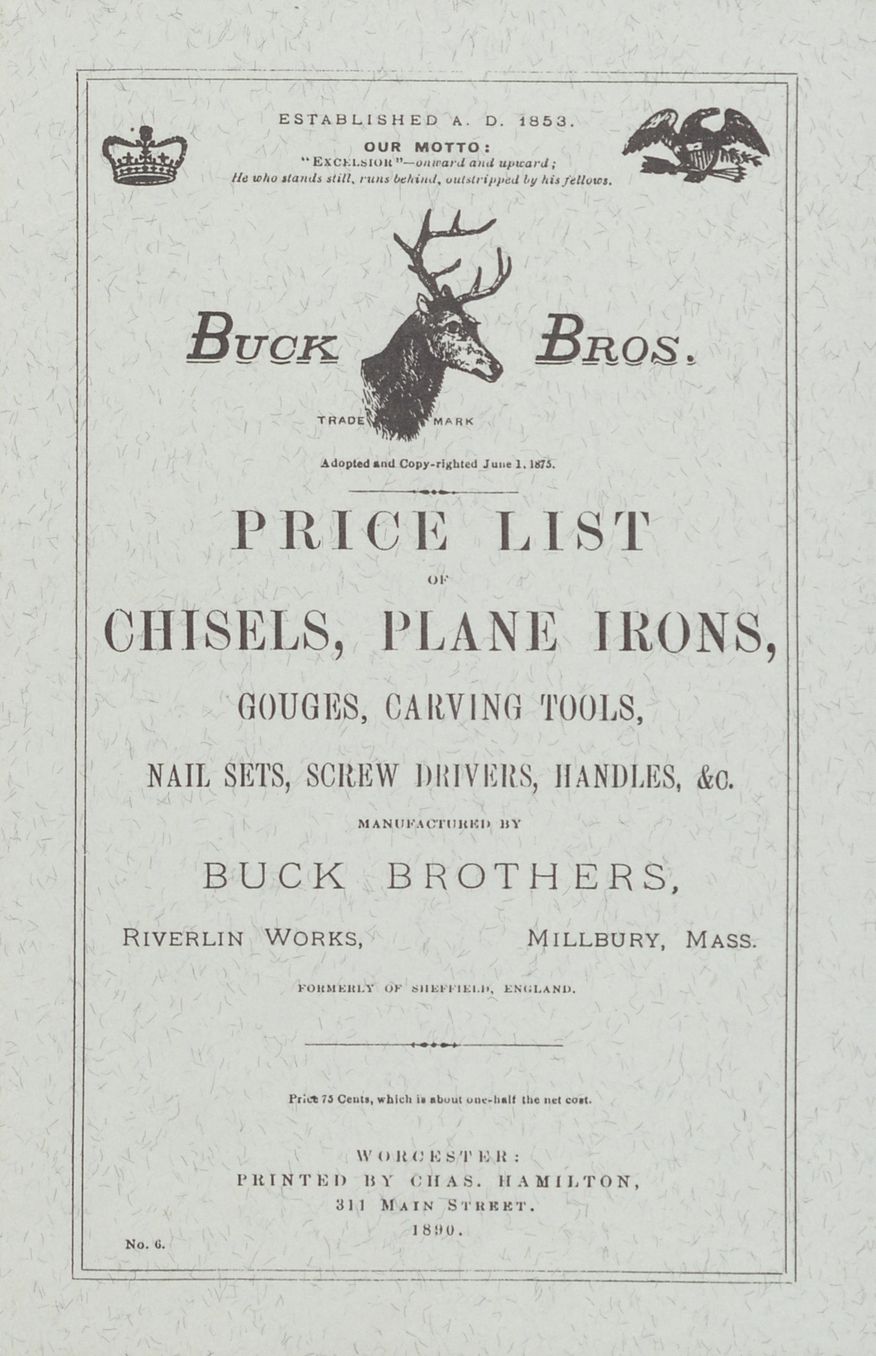 Buck Brothers Chisels, Trade Catalogue 1890