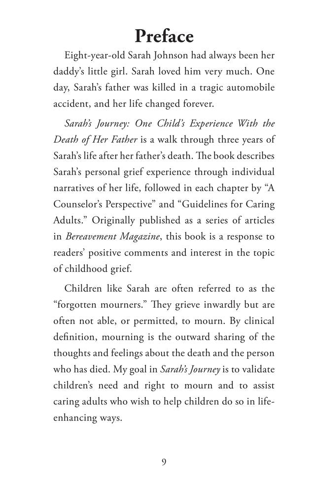 Sarah's Journey; One Child's Experience with the Death of Her Father