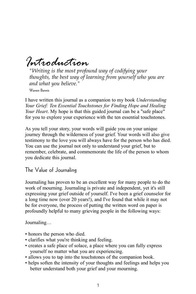 The Understanding Your Grief Journal: Exploring the Ten Essential Touchstones