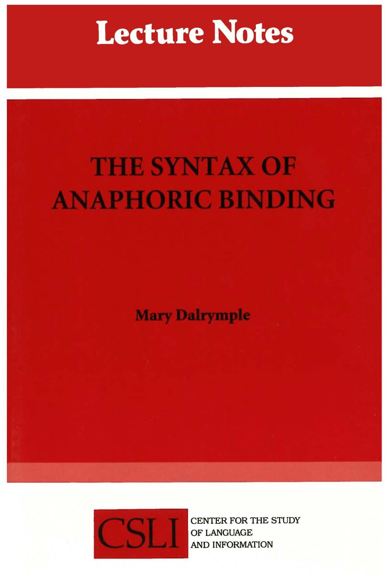 Syntax of Anaphoric Binding