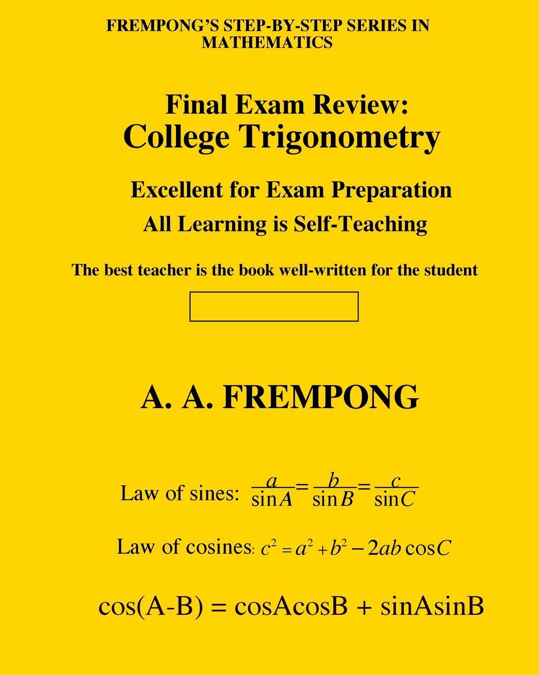 Final Exam Review: College Trigonometry