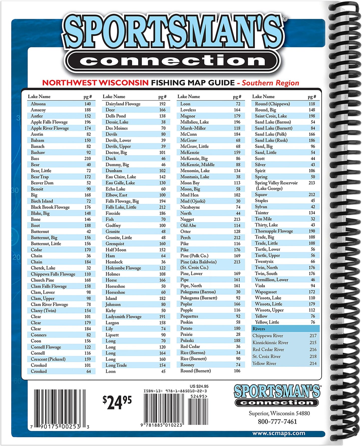Northwest Wisconsin Southern Region Fishing Map Guide