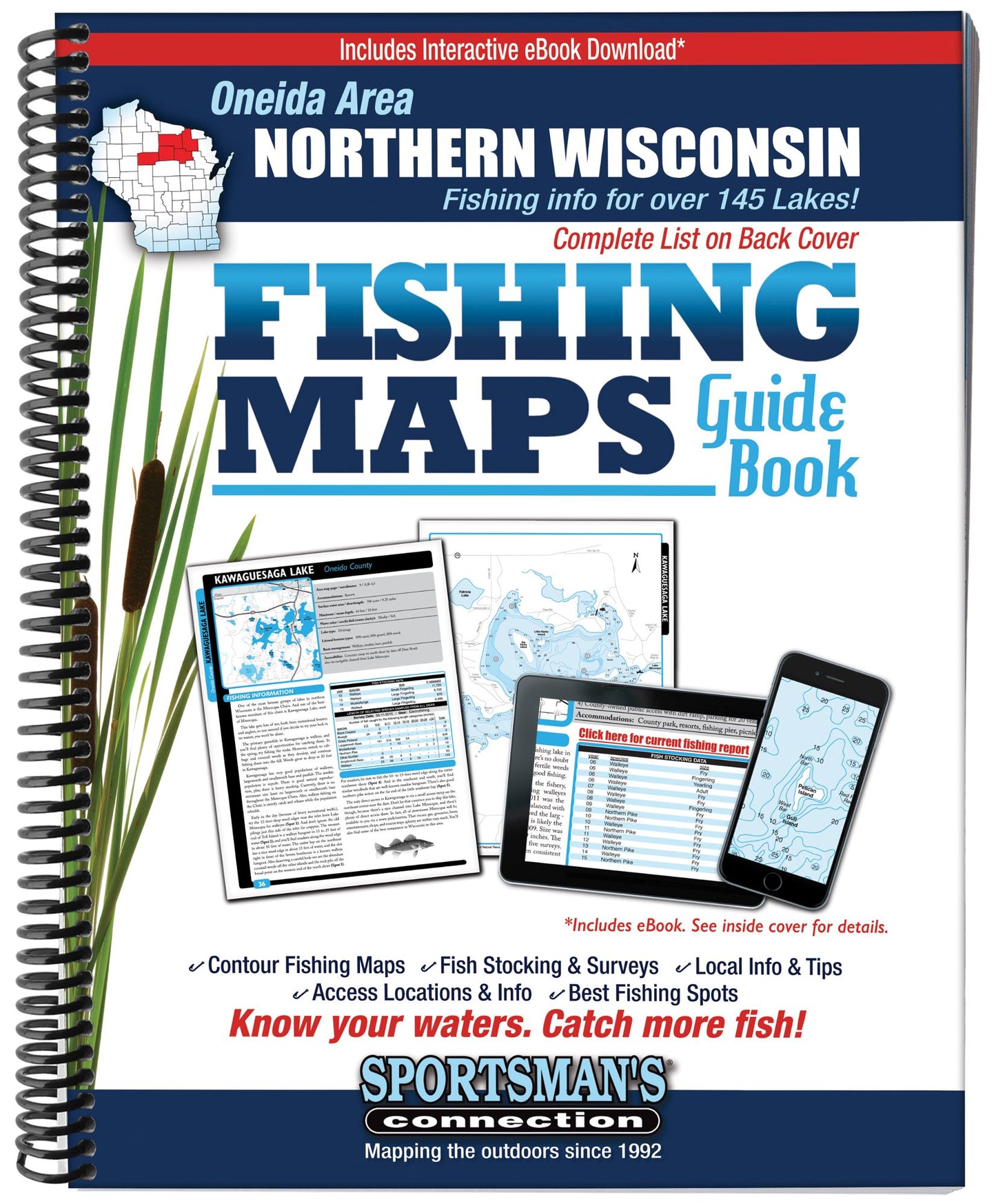 Oneida Area - Northern Wisconsin Fishing Map Guide