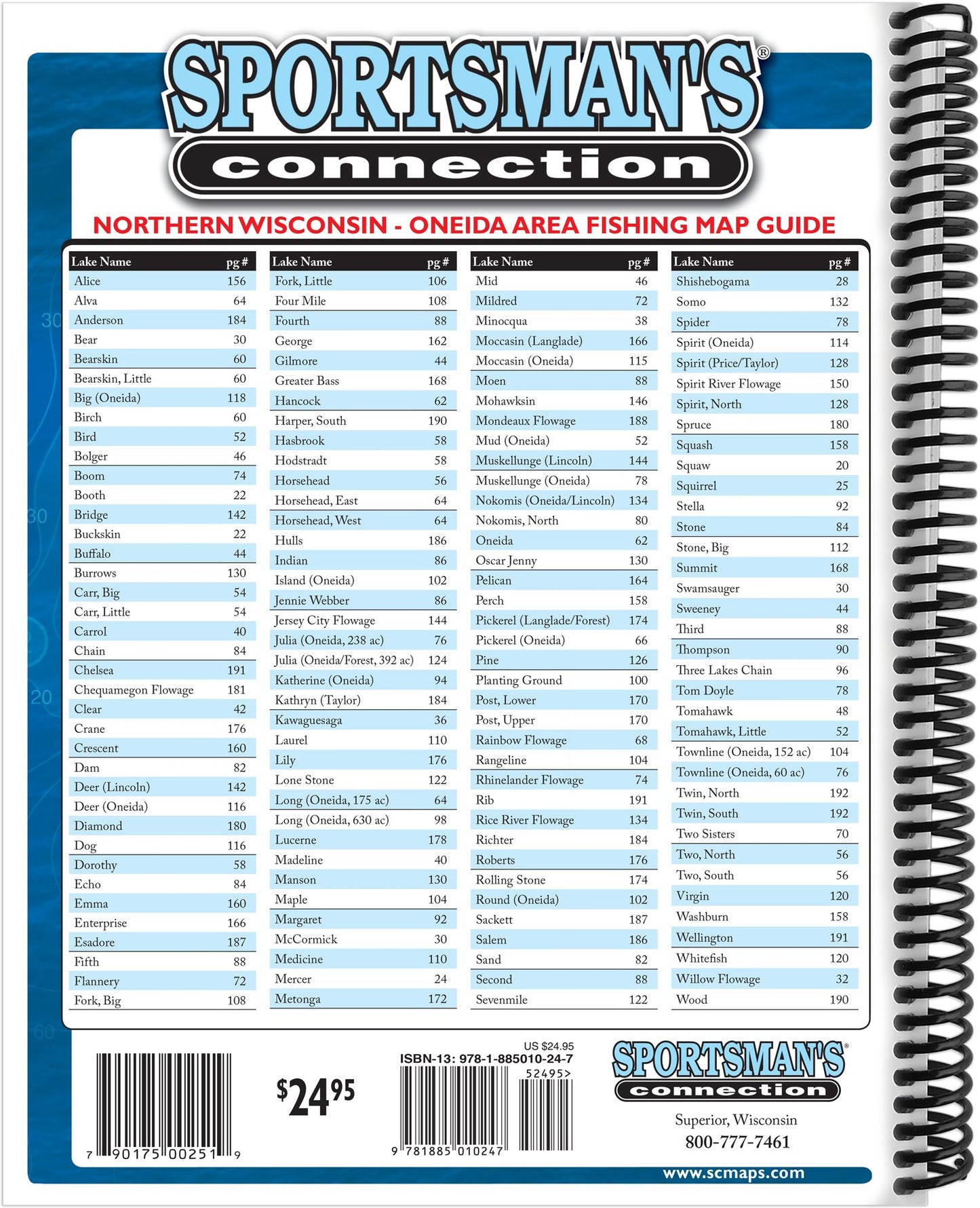 Oneida Area - Northern Wisconsin Fishing Map Guide