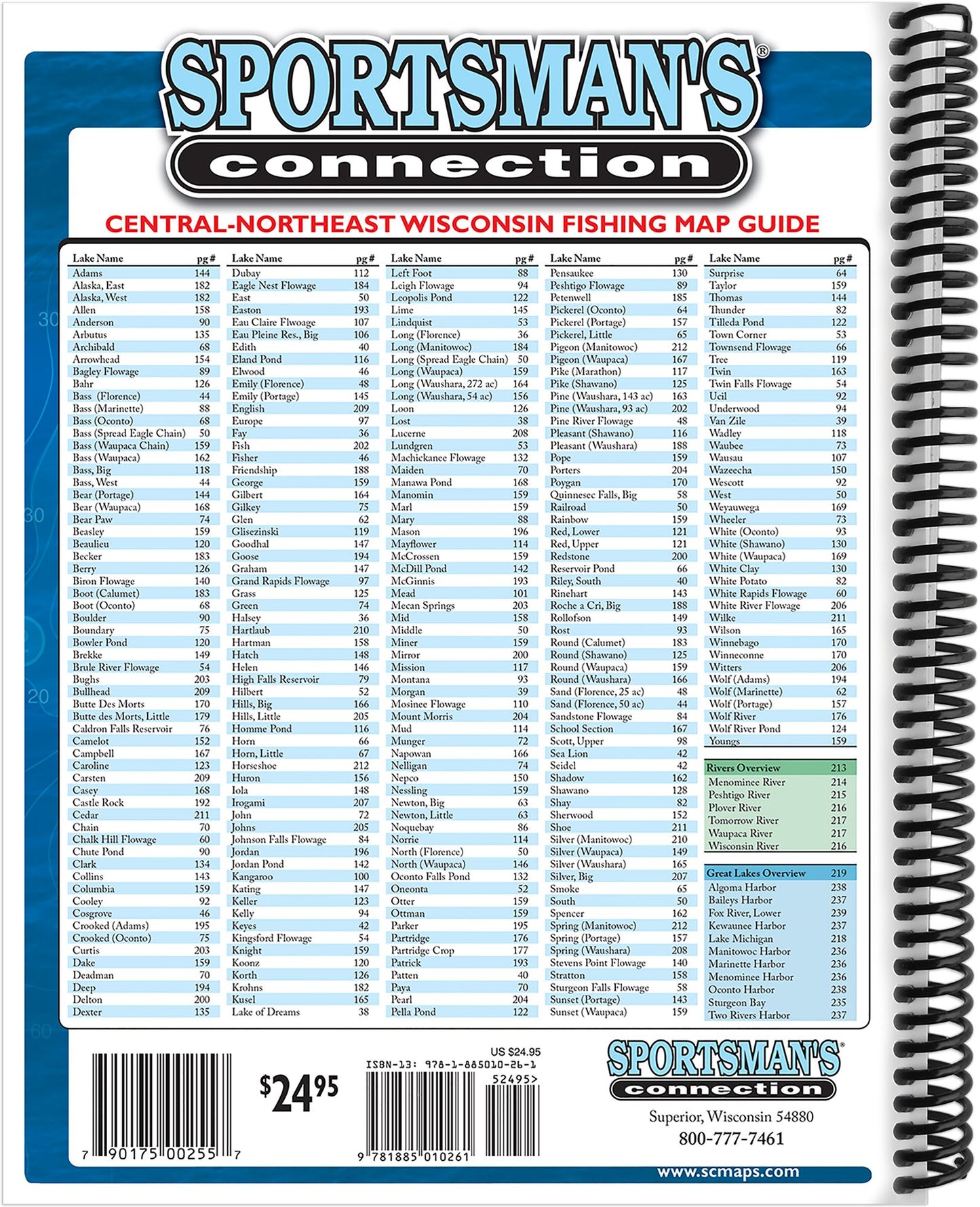 Central - Northeast Wisconsin Fishing Map Guide