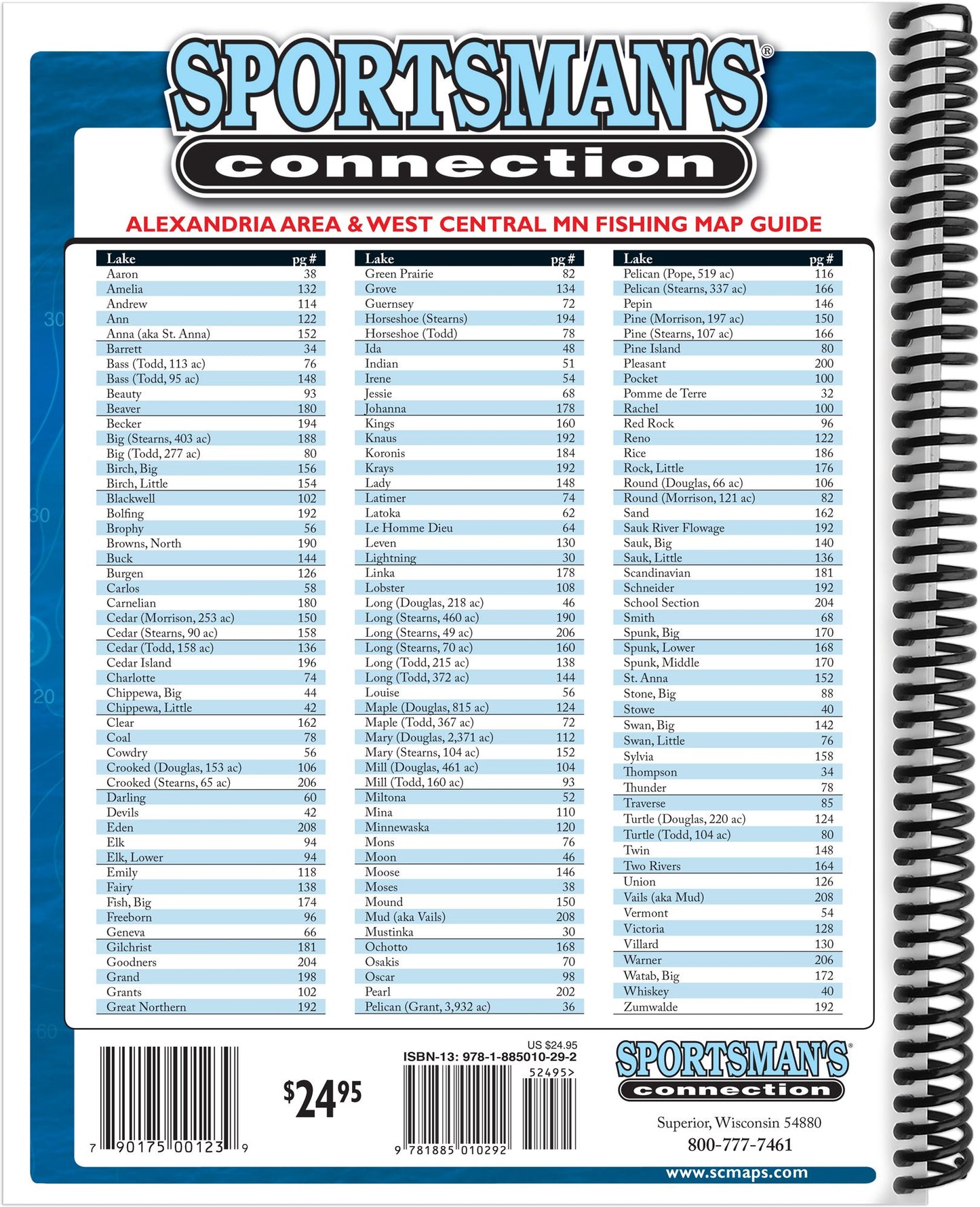 Alexandria Area & Stearns - Todd Counties Fishing Map Guide