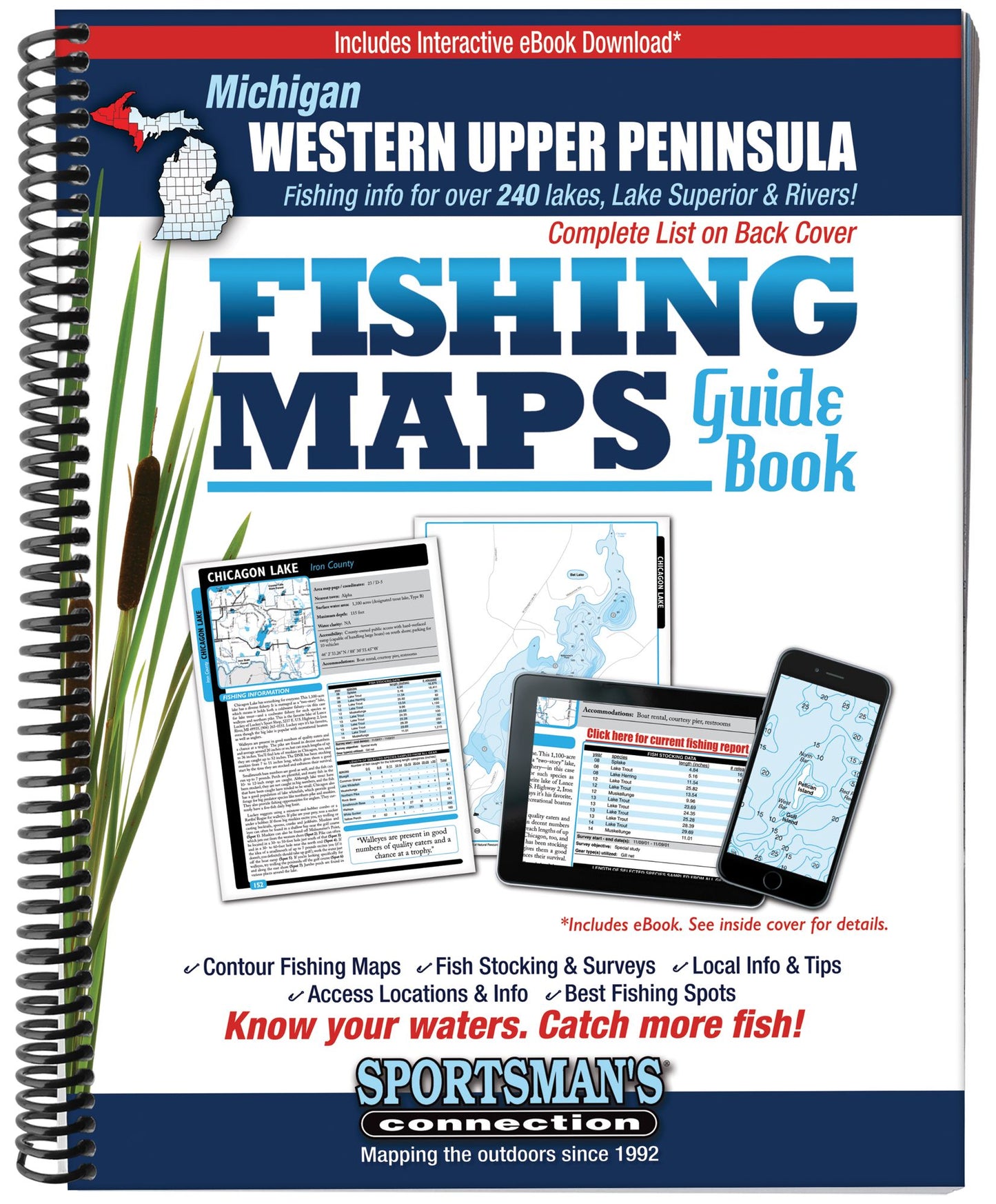 Western Upper Peninsula Michigan Fishing Map Guide