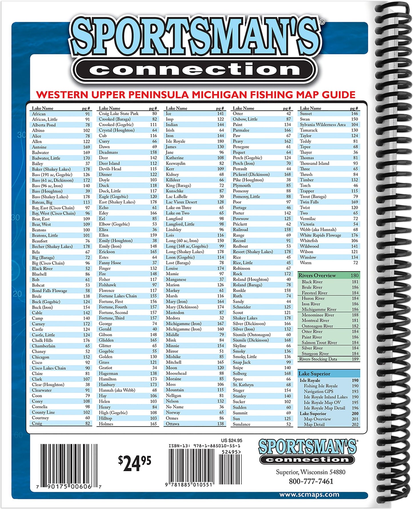 Western Upper Peninsula Michigan Fishing Map Guide
