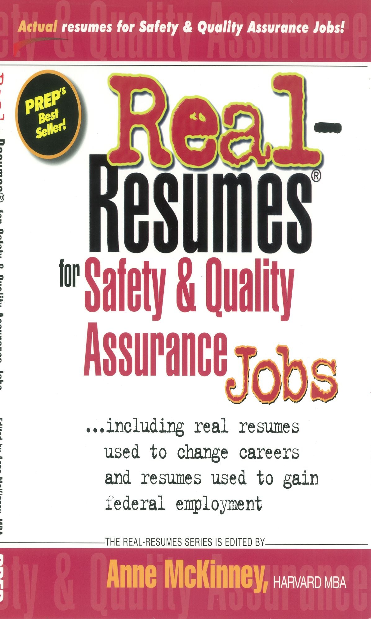 Real-Resumes for Safety & Quality Assurance Jobs