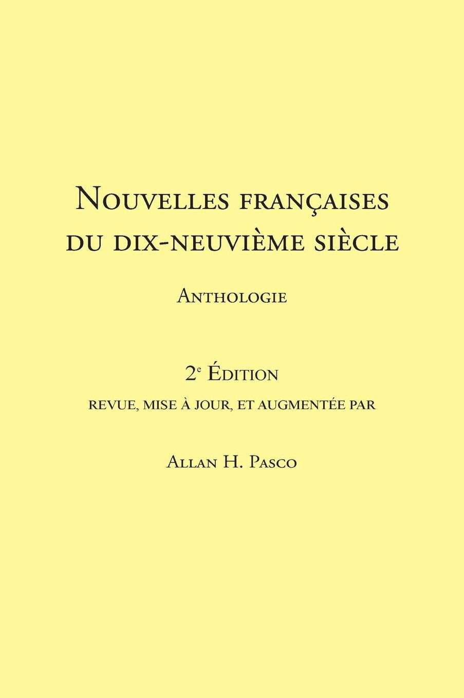 Nouvelles fran aises du 19e si cle, 2e dition