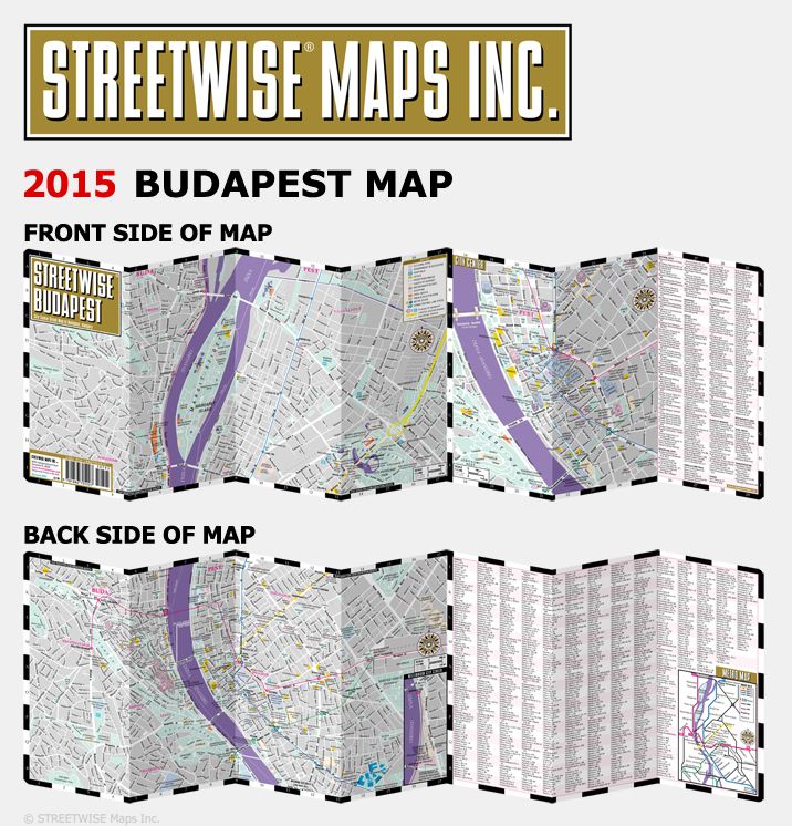 Streetwise Budapest Map - Laminated City Center Street Map of Budapest, Hungary - Folding Pocket Size Travel Map With Metro (2015)