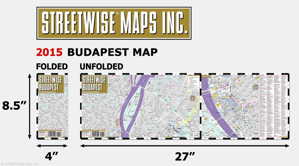 Streetwise Budapest Map - Laminated City Center Street Map of Budapest, Hungary - Folding Pocket Size Travel Map With Metro (2015)