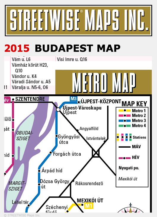 Streetwise Budapest Map - Laminated City Center Street Map of Budapest, Hungary - Folding Pocket Size Travel Map With Metro (2015)