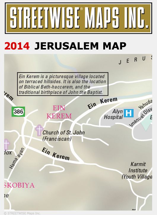 Streetwise Jerusalem Map - Laminated City Center Street Map of Jerusalem, Israel - Folding Pocket Size Travel Map (2015)