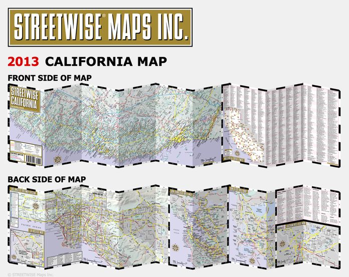 Streetwise California Map - Laminated State Road Map of California - Folding Pocket Size Travel Map (2015)