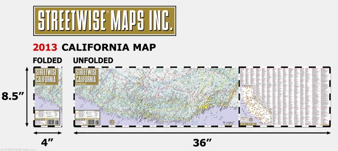 Streetwise California Map - Laminated State Road Map of California - Folding Pocket Size Travel Map (2015)