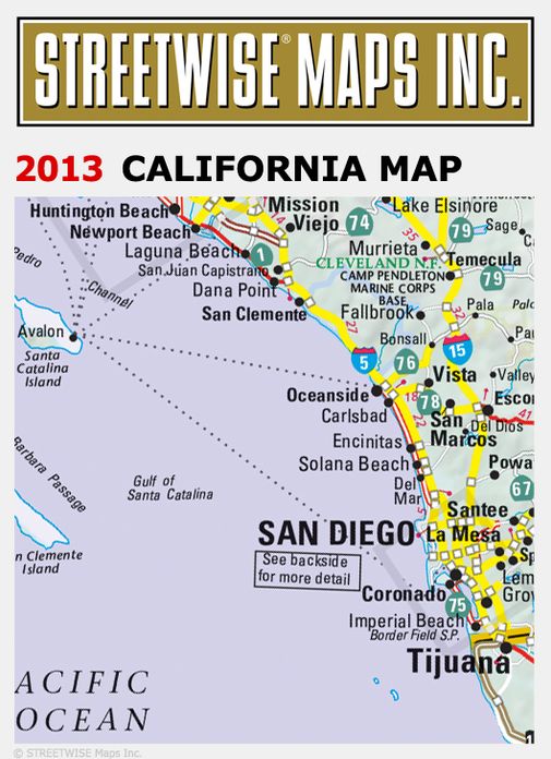 Streetwise California Map - Laminated State Road Map of California - Folding Pocket Size Travel Map (2015)