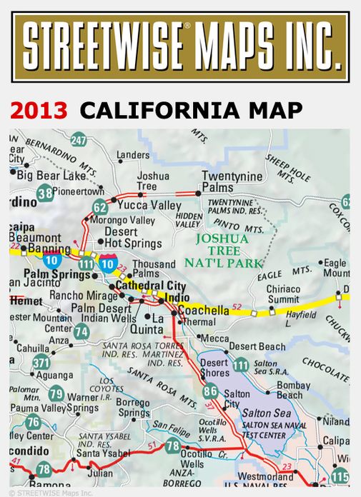 Streetwise California Map - Laminated State Road Map of California - Folding Pocket Size Travel Map (2015)