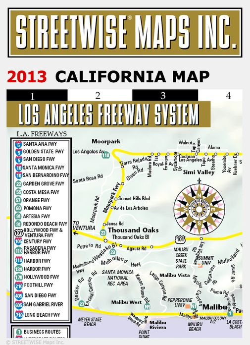 Streetwise California Map - Laminated State Road Map of California - Folding Pocket Size Travel Map (2015)