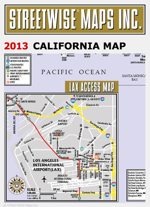 Streetwise California Map - Laminated State Road Map of California - Folding Pocket Size Travel Map (2015)