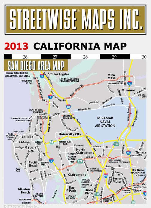 Streetwise California Map - Laminated State Road Map of California - Folding Pocket Size Travel Map (2015)