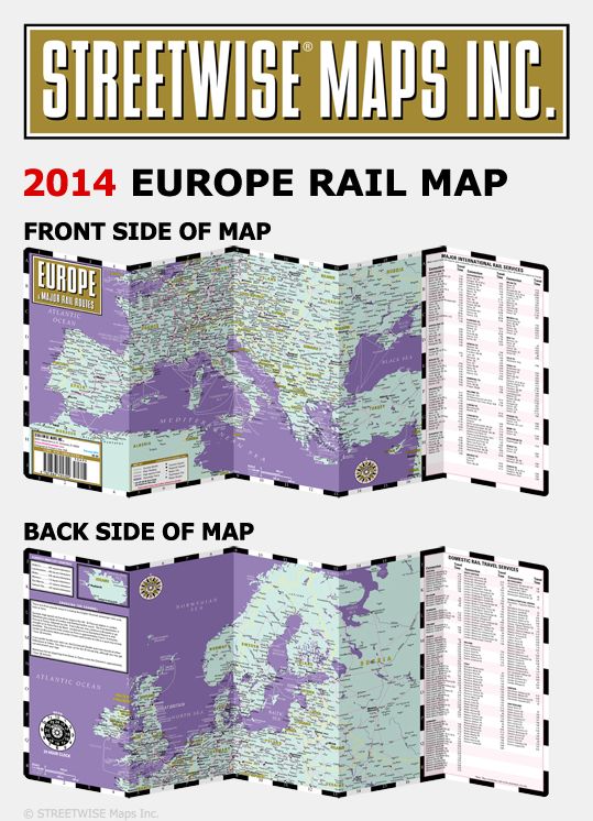 Streetwise Europe Rail Map - Laminated Railroad Map of Europe - Folding Pocket Size Travel Map (2014)