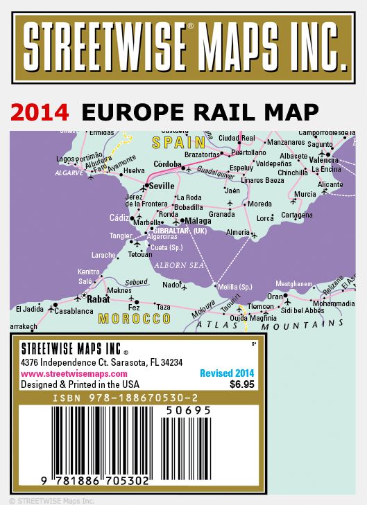 Streetwise Europe Rail Map - Laminated Railroad Map of Europe - Folding Pocket Size Travel Map (2014)