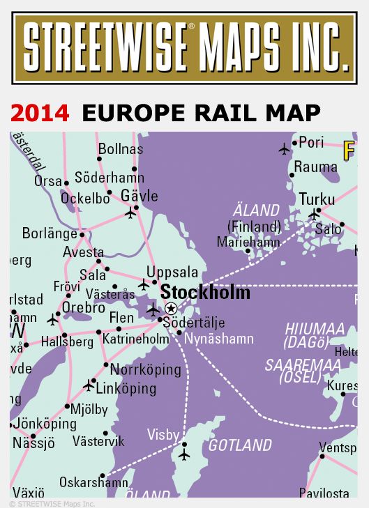 Streetwise Europe Rail Map - Laminated Railroad Map of Europe - Folding Pocket Size Travel Map (2014)