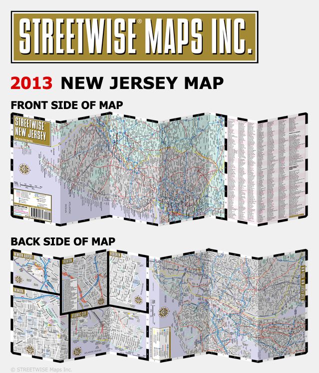 Streetwise New Jersey Map - Laminated State Road Map of New Jersey - Folding Pocket Size Travel Map (2013)