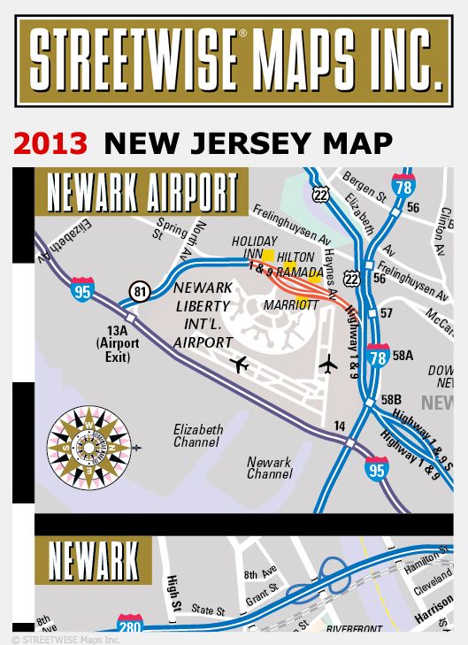 Streetwise New Jersey Map - Laminated State Road Map of New Jersey - Folding Pocket Size Travel Map (2013)
