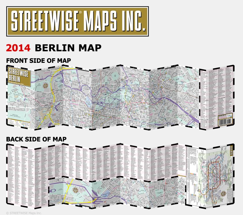 Streetwise Berlin Map - Laminated City Center Street Map of Berlin, Germany - Folding Pocket Size Travel Map With Metro (2015)