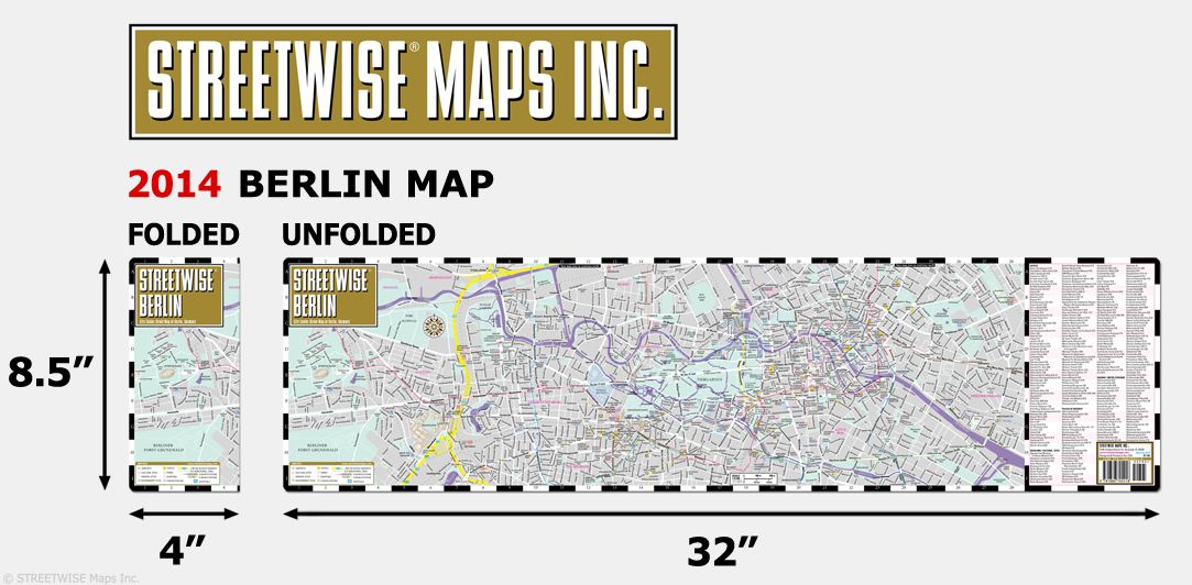 Streetwise Berlin Map - Laminated City Center Street Map of Berlin, Germany - Folding Pocket Size Travel Map With Metro (2015)