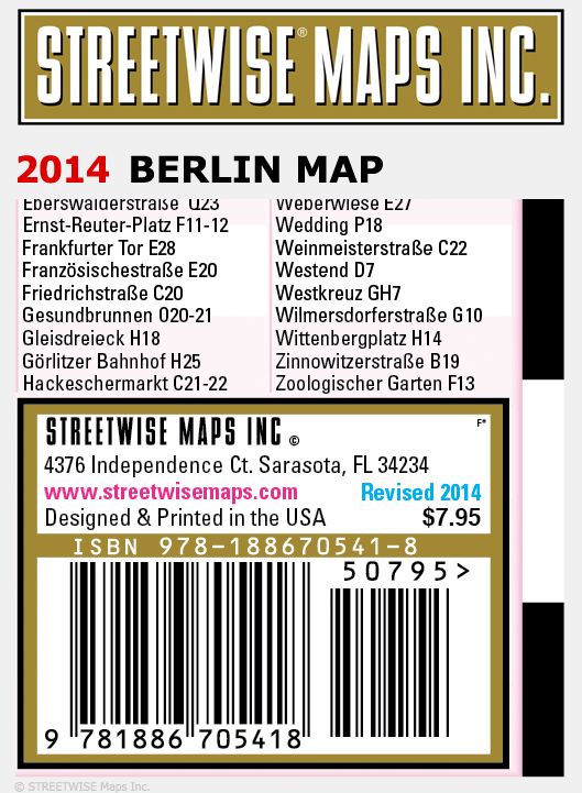 Streetwise Berlin Map - Laminated City Center Street Map of Berlin, Germany - Folding Pocket Size Travel Map With Metro (2015)