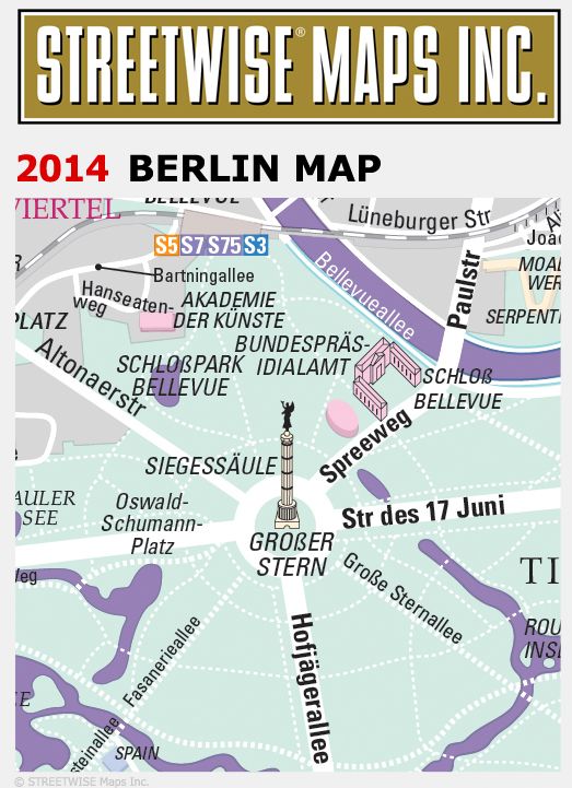 Streetwise Berlin Map - Laminated City Center Street Map of Berlin, Germany - Folding Pocket Size Travel Map With Metro (2015)