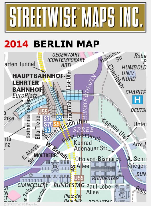 Streetwise Berlin Map - Laminated City Center Street Map of Berlin, Germany - Folding Pocket Size Travel Map With Metro (2015)
