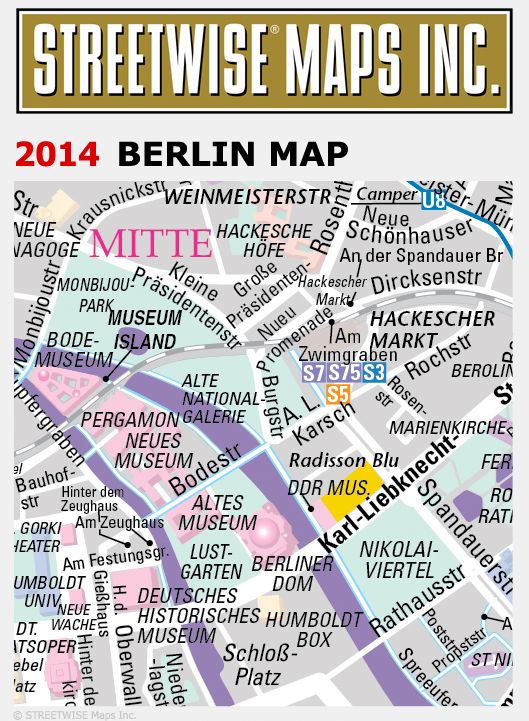 Streetwise Berlin Map - Laminated City Center Street Map of Berlin, Germany - Folding Pocket Size Travel Map With Metro (2015)