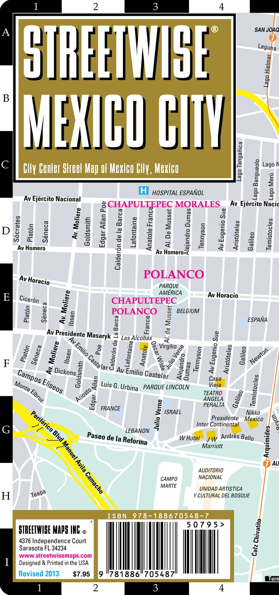 Streetwise Mexico City Map - Laminated City Center Street Map of Mexico City, MX - Folding Pocket Size Travel Map With Metro (2013)