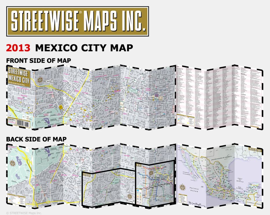 Streetwise Mexico City Map - Laminated City Center Street Map of Mexico City, MX - Folding Pocket Size Travel Map With Metro (2013)