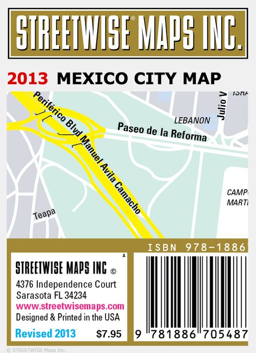 Streetwise Mexico City Map - Laminated City Center Street Map of Mexico City, MX - Folding Pocket Size Travel Map With Metro (2013)