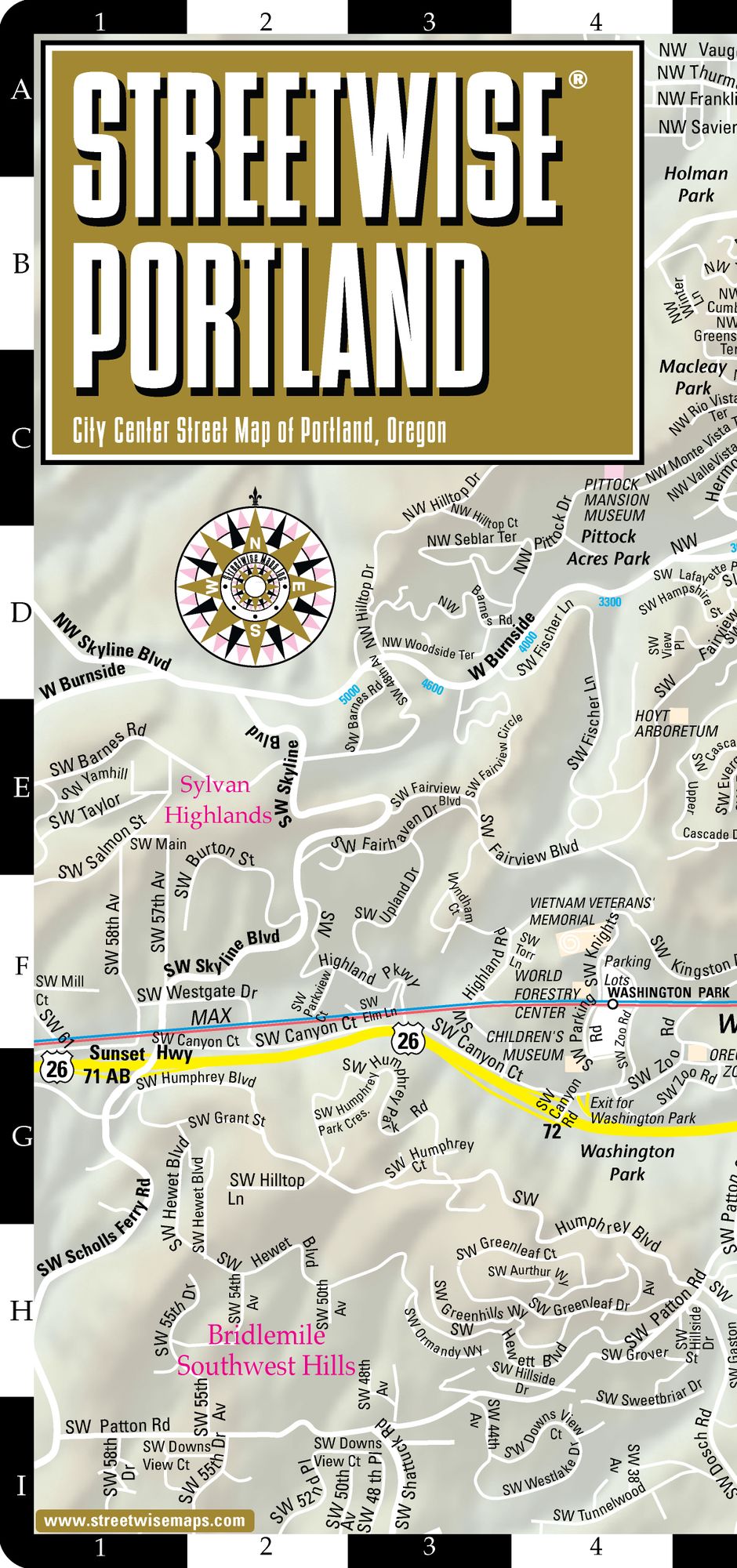 Streetwise Portland Map - Laminated City Center Street Map of Portland, Oregon - Folding Pocket Size Travel Map With Metro (2015)